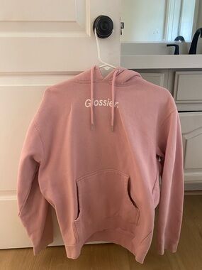 Glossier Pink Logo Pullover Hoodie